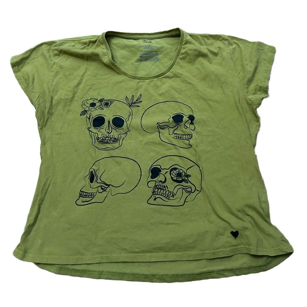 Skeleton Skull Womens Cropped Tshirt